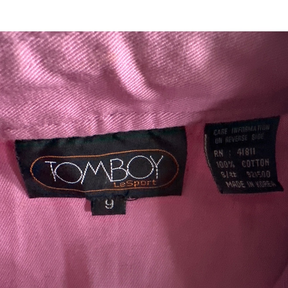 Vintage LeSport Tomboy Pink 100% Cotton Snap Button Boho Y2K Vest Women's Size 9 - Picture 6 of 9